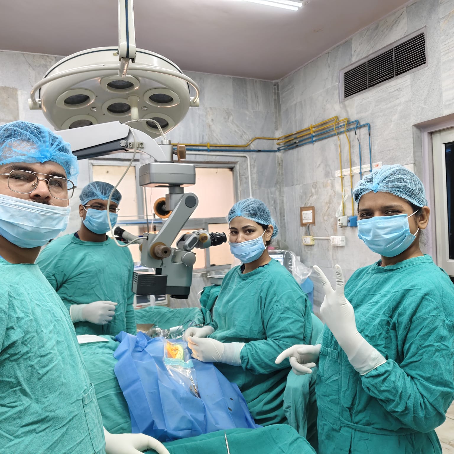 Eye surgery team